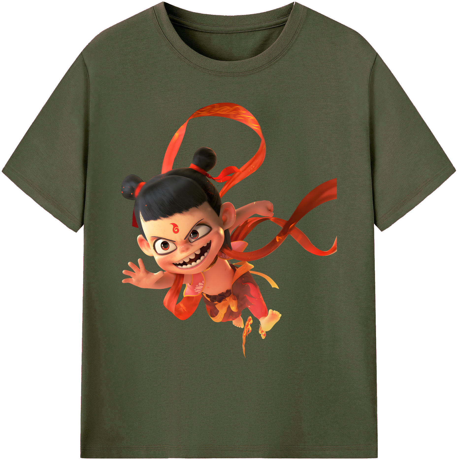 （画像用） Ne Zha 2 ナタ 魔童の大暴れ 綿100％ メンズ半袖Tシャツ｜肌触りやわらか＆通気性